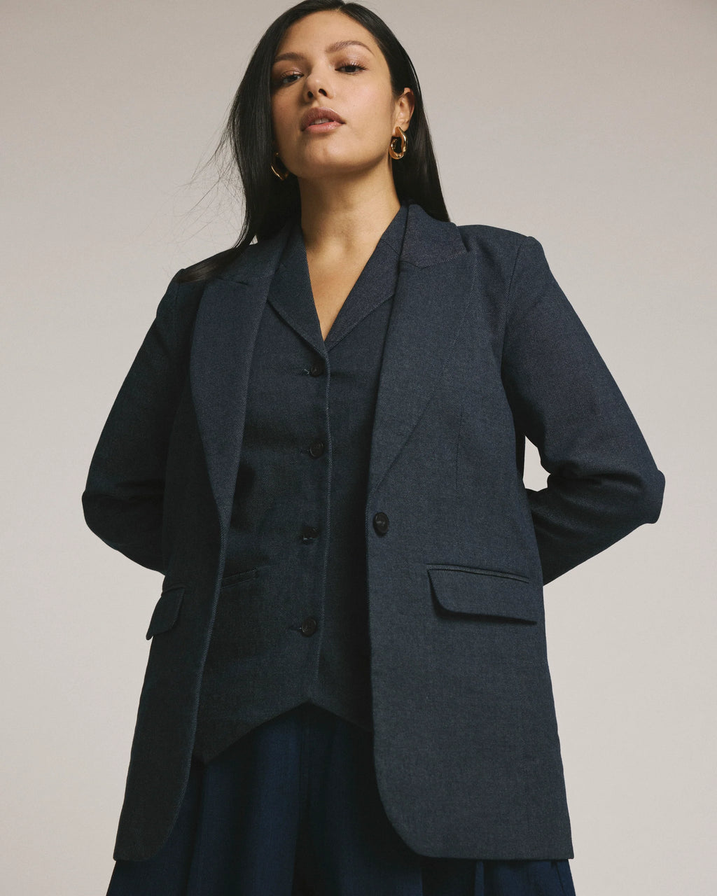 Denim Look Blazer